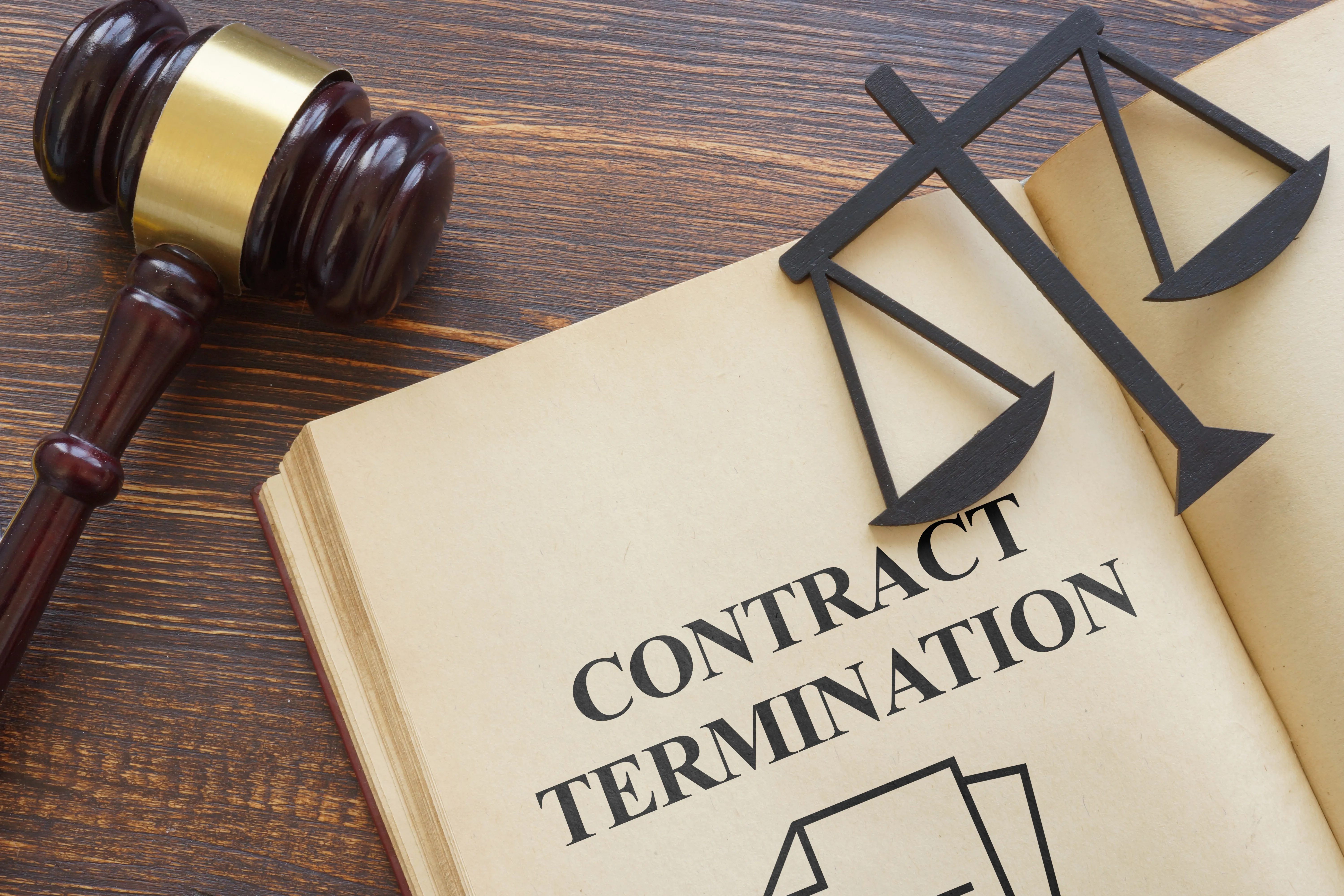Legal concept of contract termination.